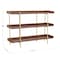 Martha Stewart Emmett 3 Shelf 35in.H Storage Display Unit Bookcase w/Polished Brss Metal Frame in Walnut Wood Grain JN-2542B3-BR-GLD-MS - alternate 8